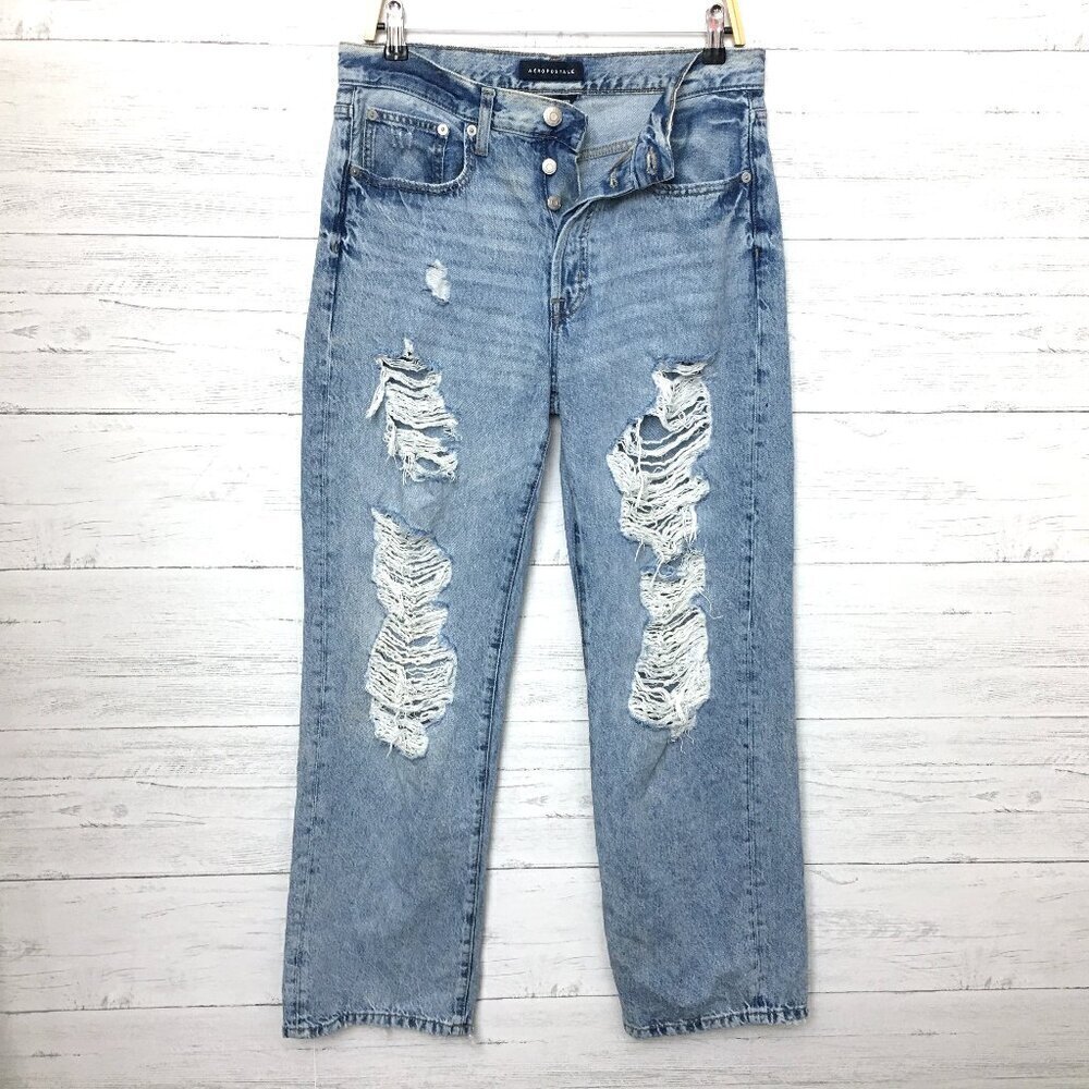 Aeropostale Women's Low Rise Skater Jeans Button Fly Slouch size 8 length 31